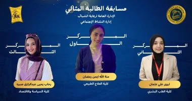 فوز عبد الرحمن ومنة الله بمسابقة الطالب المثالي بجامعة بني سويف