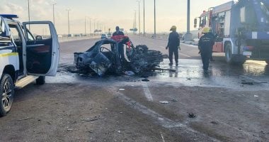 محافظ الإسكندرية يتابع حادث اشتعال سيارة بمحور المشير أبو ذكرى