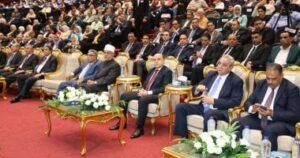 محافظ كفر الشيخ والمفتي يشاركان في احتفالات العيد القومي التاسع والستين.