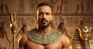 على معلول يحتفل بافتتاح المتحف المصري الكبير بـ الزى الفرعونى