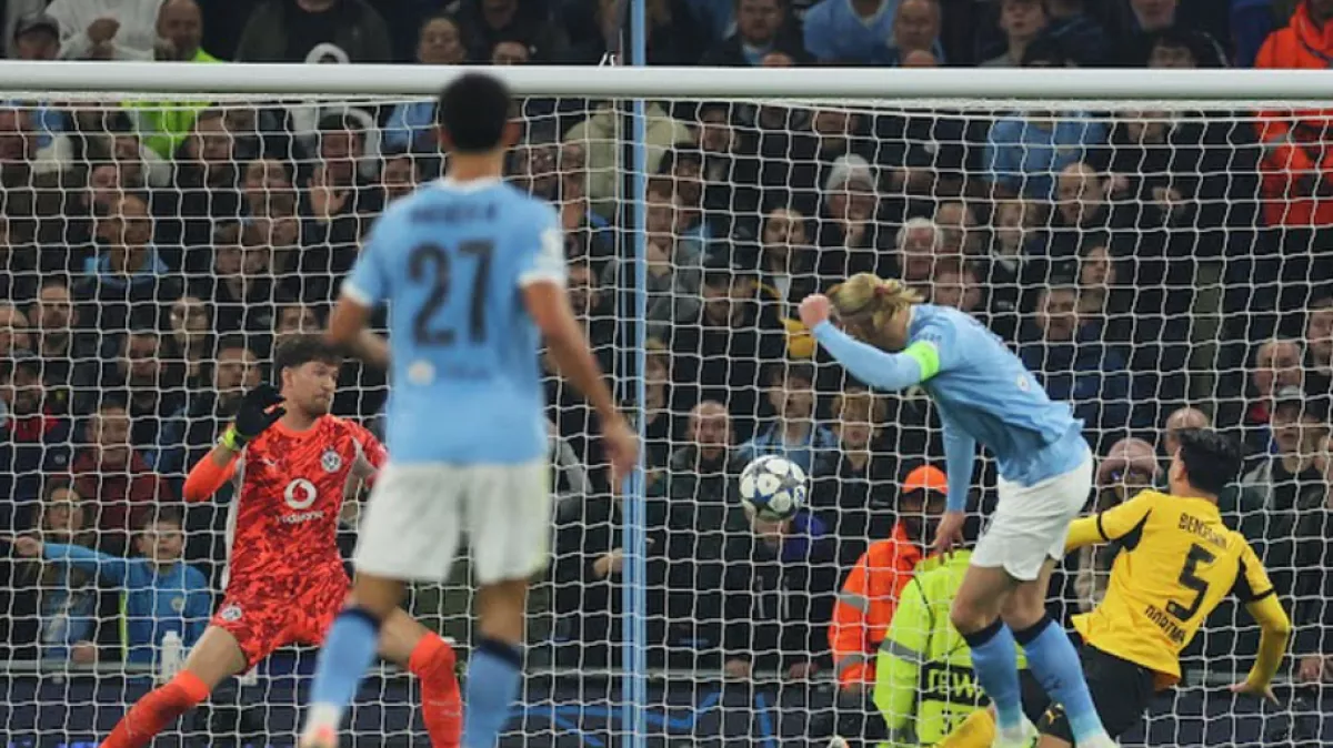 ملخص الشوط الأول لمباراة مانشستر سيتي وبوروسيا دورتموند المثيرة