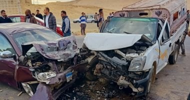 ننشر قائمة بأسماء 28 مصابًا في حادث انقلاب سيارة على طريق الشنطور ببني سويف