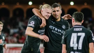 هالاند يتألق في قيادة هجوم مانشستر سيتي ضد بوروسيا دورتموند بدوري الأبطال